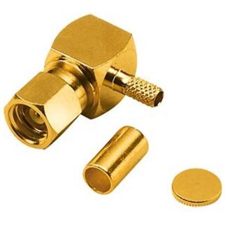 OKS SMC (m) Winkel-Krimpenstecker für RG-174 / RG-316