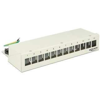 DeLOCK Desktop Patchpanel für 12 Keystone-Module / Grau