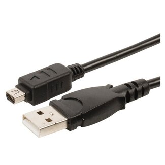 Valueline USB-Kabel 12-polig kompatibel mit Olympus CB-USB5, CB-USB6, CB-USB8 – 2 Meter