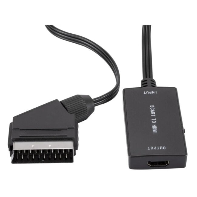 SCART (m) zu HDMI (w) Konverterkabel, schwarz - 1 Meter