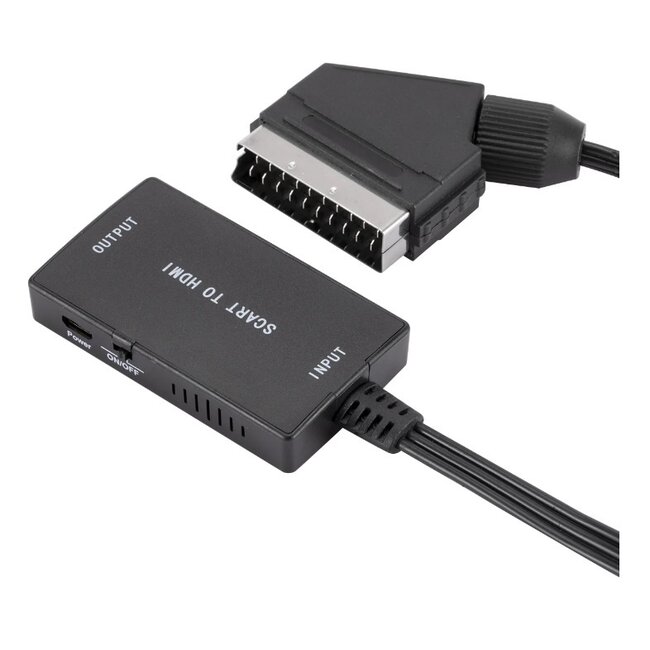 SCART (m) zu HDMI (w) Konverterkabel, schwarz - 1 Meter