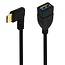 USB-C Stecker 90° (links/rechts) auf USB-A Buchse Adapter - USB 3.0 / Schwarz - 0,25 m