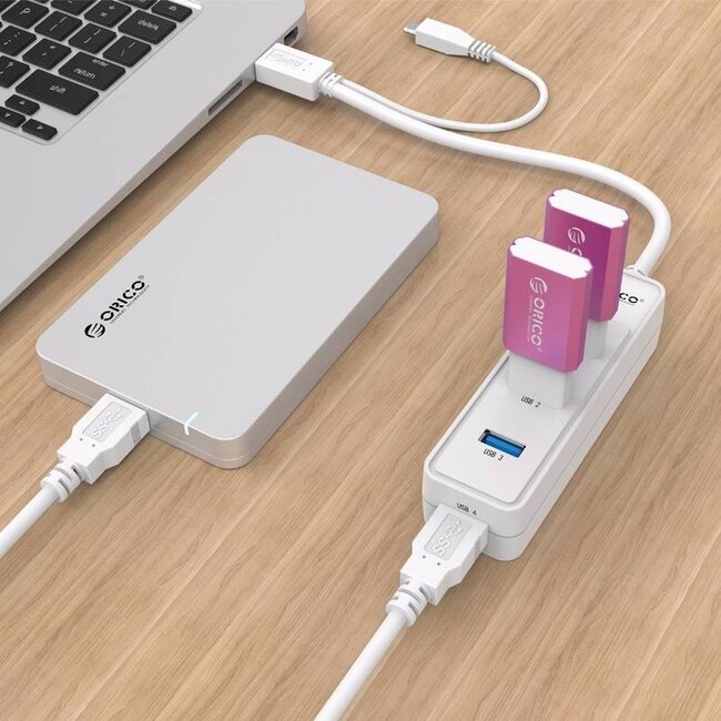Orico USB 3.0 Hub 4 Ports - busbetrieben / weiß - 0,30 m