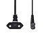 Nedis C7 (winklig) - CEE 7/16 (winklig) Stromkabel - 2x 0,75mm² / Schwarz - 3 Meter