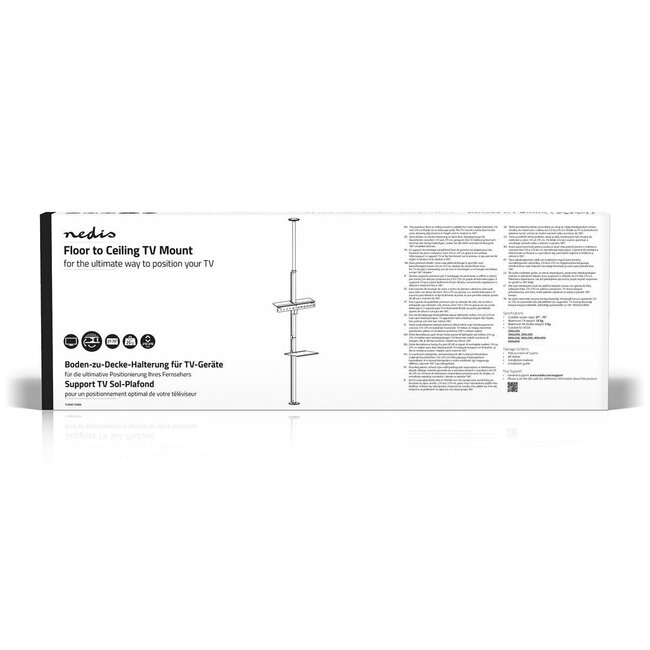 Nedis Boden-Deckenhalterung für Bildschirme bis 70 Zoll / Schwarz