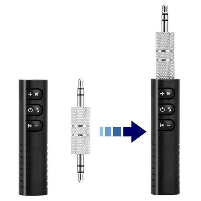 Bluetooth Audio-Empfänger mit Mikrofon - kompakt / schwarz