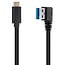 USB-C auf USB-A Winkelkabel links - USB 3.0 - 0,9A - 1 Meter schwarz