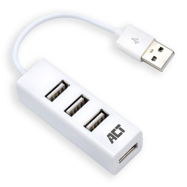 ACT USB-Hub 4 Ports USB 2.0 busbetrieben weiß 0,10 m