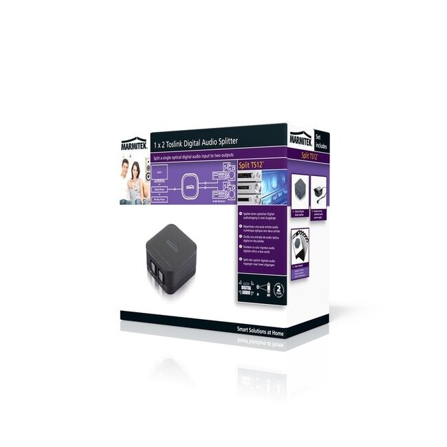 Marmitek Split TS12 Digitaler Optischer Toslink Audio-Splitter 1 Eingang - 2 Ausgänge