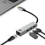 ACT USB-C zu RJ45 Gigabit LAN Adapter mit 3-Port USB3.0 Hub - CAT6 Aluminium - 0,15 m