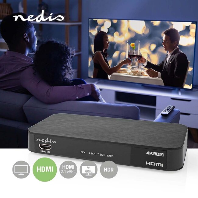 Nedis HDMI auf 2x HDMI eARC, 1x HDMI Audio, 1x Toslink & 1x 3,5mm Splitter/Extractor