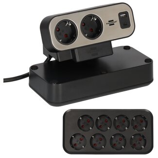 Brennenstuhl Brennenstuhl Estilo Steckdosenleiste 2+8 Steckplätze & 2x USB (1x PD) Schwarz/Grau - 2m