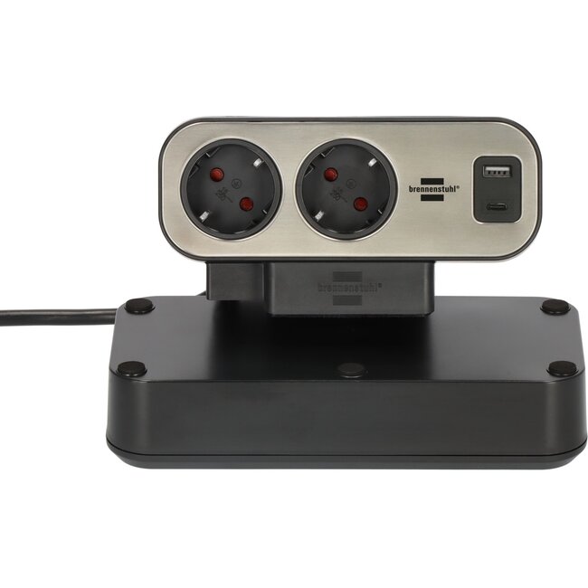 Brennenstuhl Estilo Steckdosenleiste 2+8 Steckplätze & 2x USB (1x PD) Schwarz/Grau - 2m