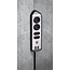 Brennenstuhl Estilo Steckdosenleiste 4-fach (2+2) mit 2x USB, Schwarz/Edelstahl, 2m