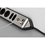 Brennenstuhl Estilo Winkel-Steckdosenleiste 6-fach (4+2) mit 2x USB, Schwarz/Edelstahl - 2m