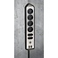 Brennenstuhl Estilo Winkel-Steckdosenleiste 6-fach (4+2) mit 2x USB, Schwarz/Edelstahl - 2m