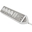 Brennenstuhl Estilo Winkel-Steckdosenleiste 6-fach (4+2) mit 2x USB, weiß/Edelstahl, 2 m