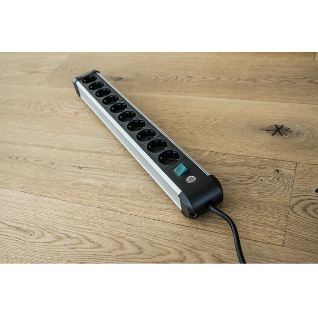 Brennenstuhl Premium-Alu-Line Steckdosenleiste 10-fach schwarz - 3 m