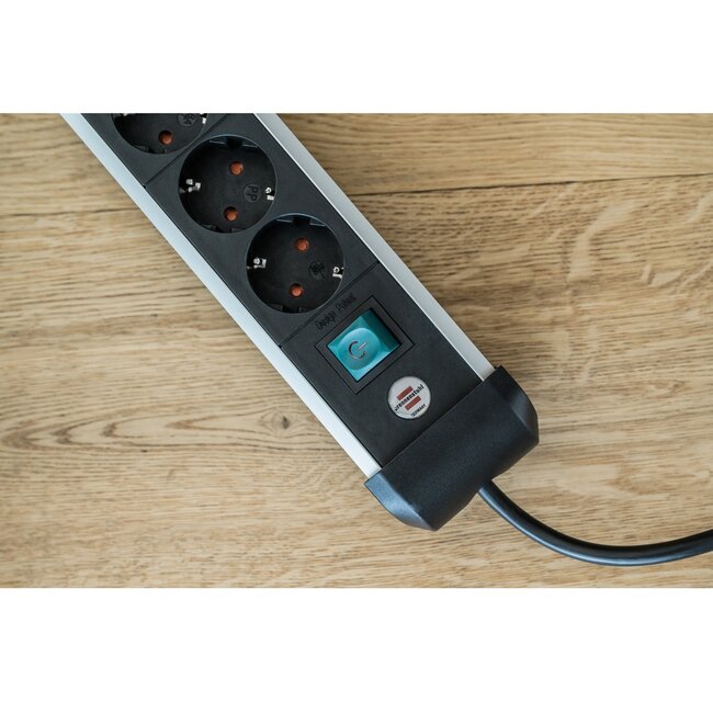 Brennenstuhl Premium-Alu-Line Steckdosenleiste 6-fach schwarz - 3 m