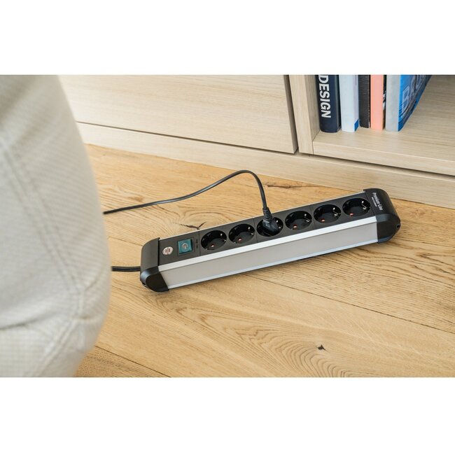 Brennenstuhl Premium-Alu-Line Steckdosenleiste 6-fach schwarz - 3 m