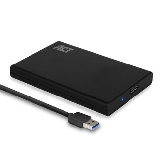 ACT ACT HDD-Gehäuse für 2,5'' SATA HDD/SSD - USB 3.0 (5 Gbps) - Kunststoff, werkzeuglos / schwarz