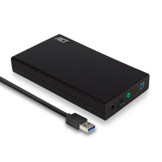 ACT ACT HDD-Gehäuse für 3,5'' SATA HDD - USB 3.0 (5 Gbps) - Kunststoff, werkzeuglos / schwarz