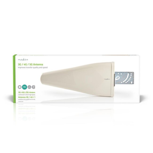 Nedis GSM/3G/4G/5G IP65 Innen-/Außenantenne mit SMA (m) Stecker - 10-11 dBi - Weiß - 4 m