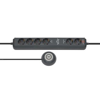 Brennenstuhl Brennenstuhl Eco-Line Comfort Switch Plus Steckdosenleiste 6-fach (4+2) mit Fußschalter, schwarz - 1,5 m