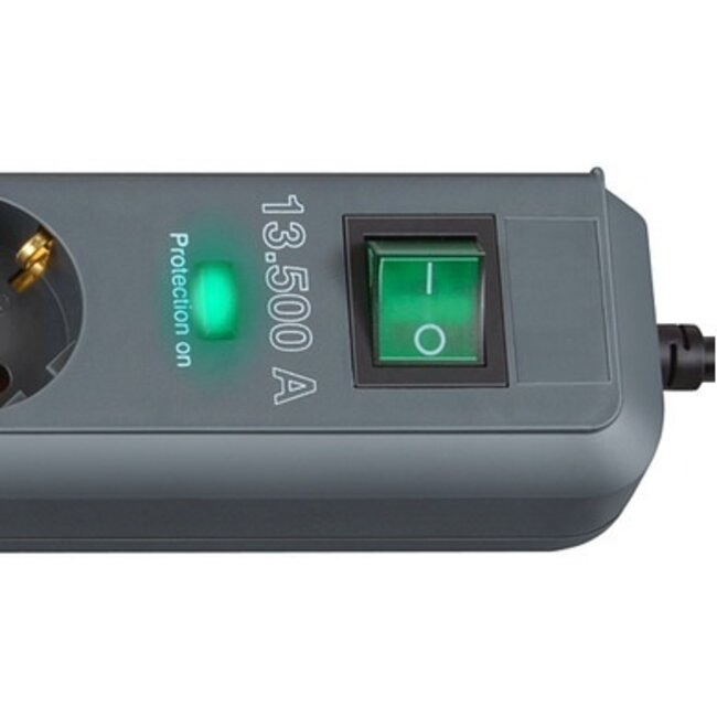 Brennenstuhl Eco-Line Überspannungsschutz 6-fach Steckdose Schwarz - 5 Meter