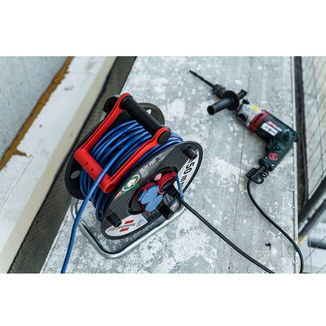 Brennenstuhl Garant IP44 Bremaxx Kabeltrommel 3-fach schwarz/blau - 50 m