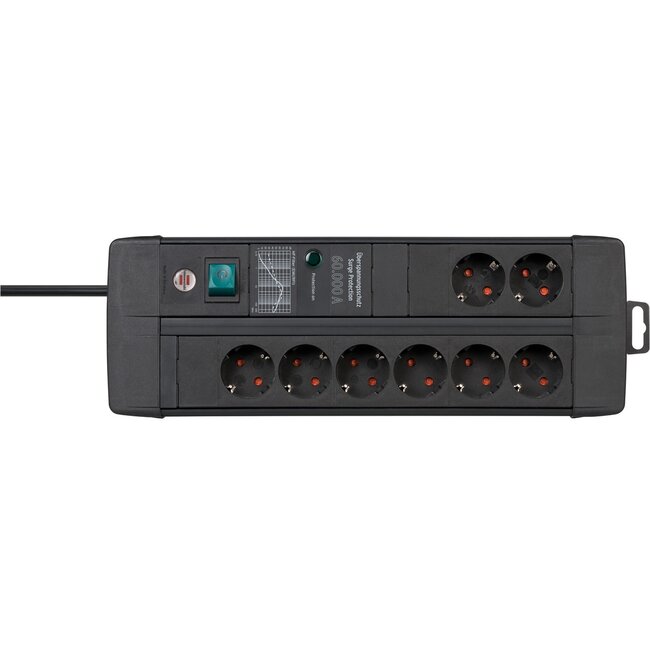 Brennenstuhl Premium-Line Steckdosenleiste 8-fach mit Überspannungsschutz (EMI/RFI) Schwarz 3m