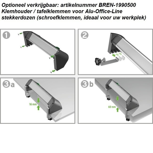 Brennenstuhl Alu-Office-Line Steckdosenleiste 4-fach + 2x USB (1x PD) schwarz 1,8m