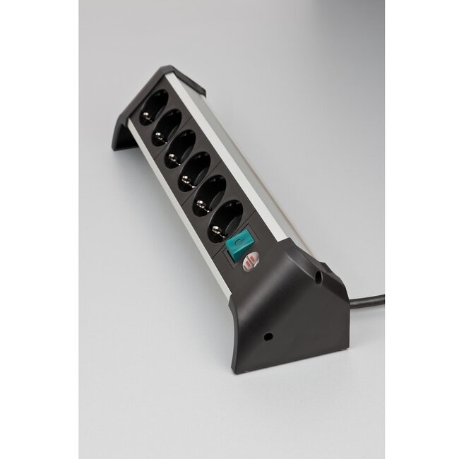 Brennenstuhl Alu-Office-Line Steckdosenleiste 6-fach schwarz - 3 m