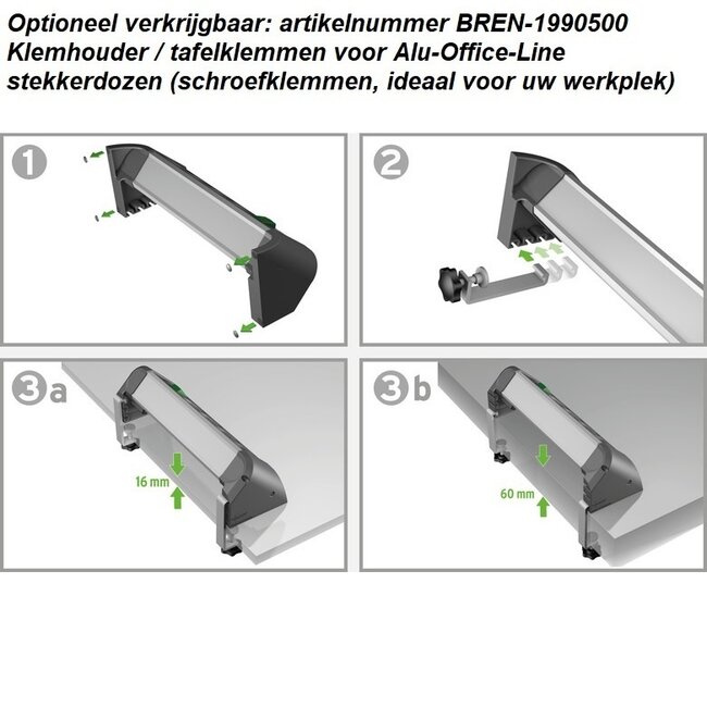 Brennenstuhl Alu-Office-Line Steckdosenleiste 6-fach schwarz - 3 m