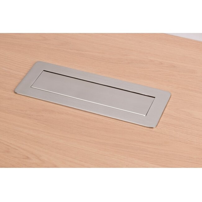 Brennenstuhl Indesk-Power Einbau-Steckdosenleiste 3-fach + 2x USB Aluminium - 2m