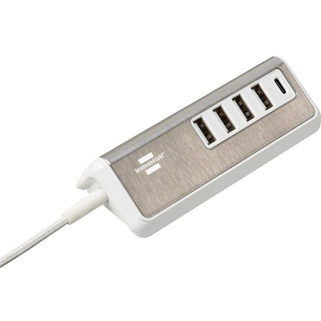Brennenstuhl Estilo Heimladegerät 1x USB-C PD + 4x USB-A 24W Weiß