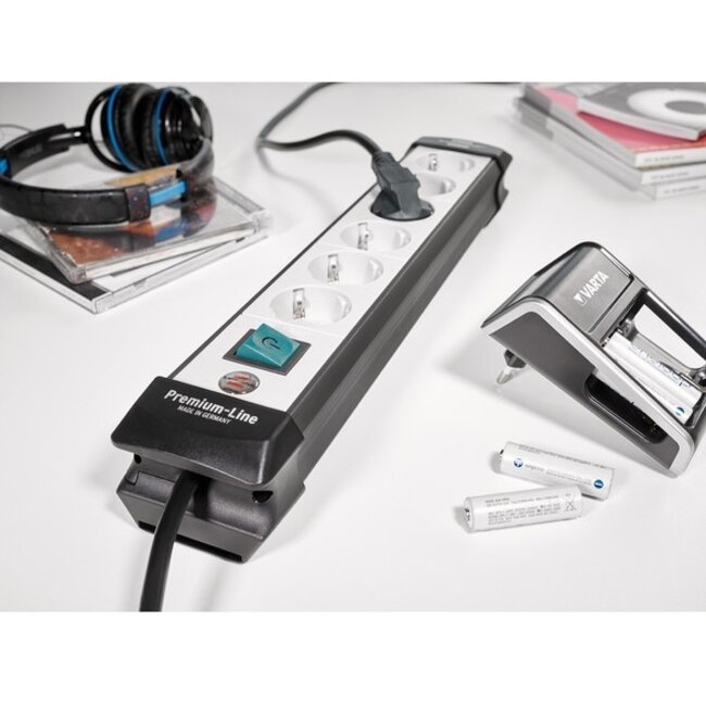 Brennenstuhl Premium-Line Steckdosenleiste 6-fach Grau/Schwarz - 3 Meter