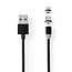 Nedis Micro USB + USB-C auf USB-A Kabel mit Magnetstecker - USB 2.0 - bis 2A / Schwarz - 2 Meter