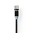 Nedis Micro USB + USB-C auf USB-A Kabel mit Magnetstecker - USB 2.0 - bis 2A / Schwarz - 2 Meter