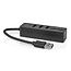 Nedis USB 3.0 Hub mit 3 Ports und Kartenleser – busbetrieben – schwarz – 0,15 m