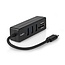Nedis USB-C Hub mit 3 Ports & Kartenleser - buspowered - USB 3.0 / Schwarz - 0,10 m