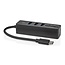 Nedis USB-C Hub mit 3 Ports & Kartenleser - buspowered - USB 3.0 / Schwarz - 0,10 m