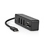 Nedis USB-C Hub mit 3 Ports & Kartenleser - buspowered - USB 3.0 / Schwarz - 0,10 m