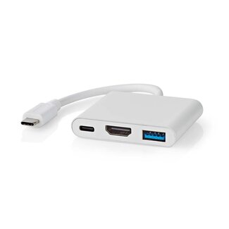 Nedis Nedis USB-C auf HDMI 4K 30Hz, USB-A & USB-C Adapter / Weiß - 0,10 m