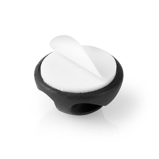 Nedis Selbstklebende Kabelhalter für 2 Kabel - 6 Stück / Schwarz