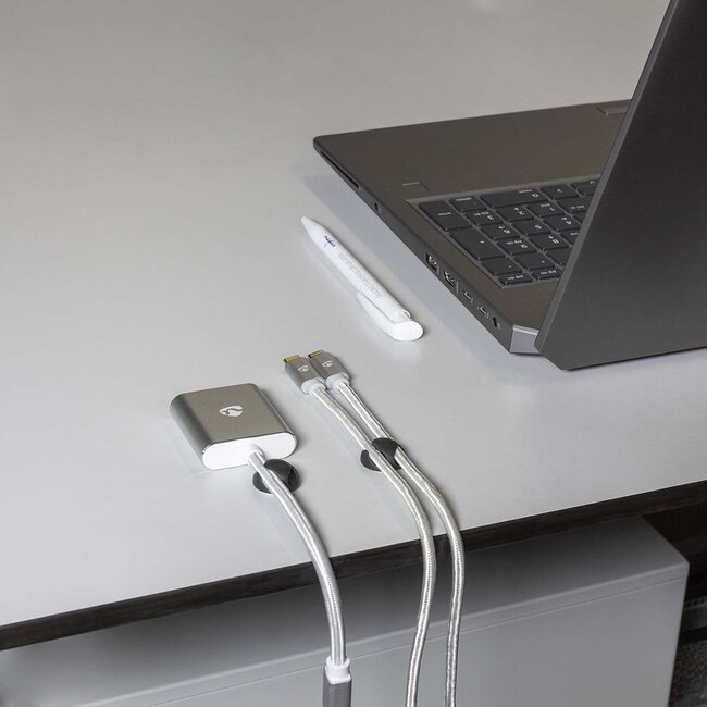 Nedis Selbstklebende Kabelhalter für 2 Kabel - 6 Stück / Schwarz