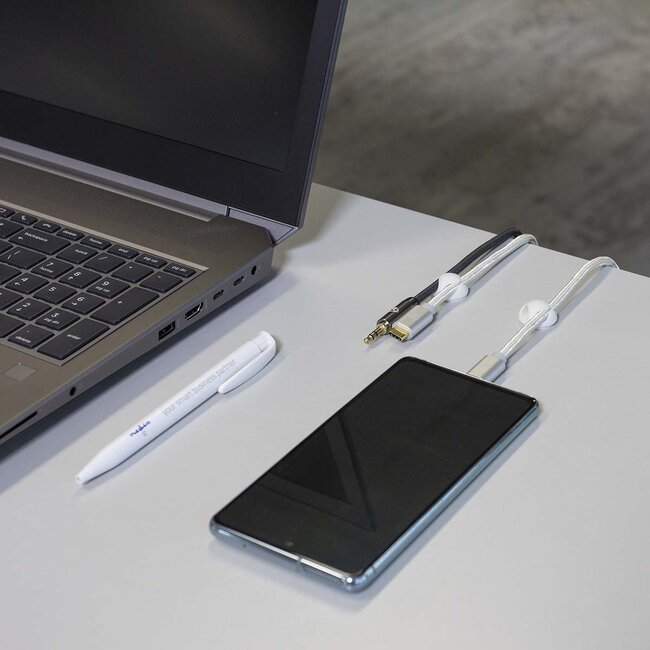 Nedis Selbstklebende Kabelhalter für 2 Kabel - 6 Stück / Weiß