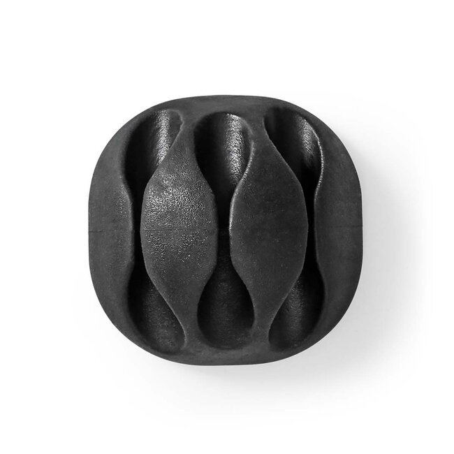 Nedis Selbstklebende Kabelhalter für 3 Kabel - 4 Stück / Schwarz