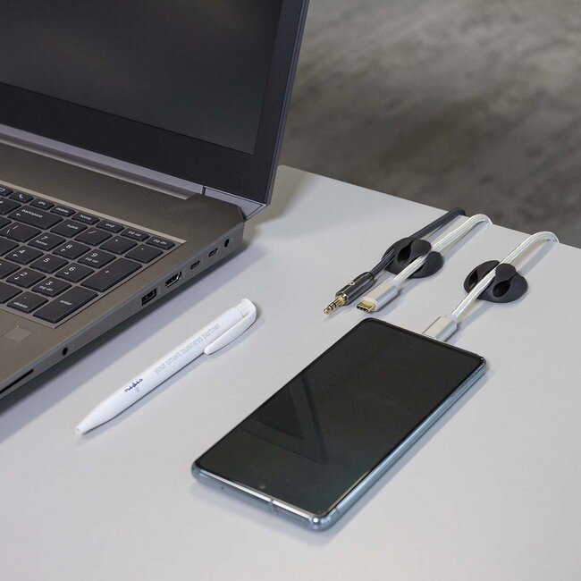 Nedis Selbstklebende Kabelhalter für 3 Kabel - 4 Stück / Schwarz