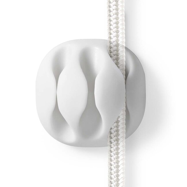 Nedis Selbstklebende Kabelhalter für 3 Kabel - 4 Stück / Weiß